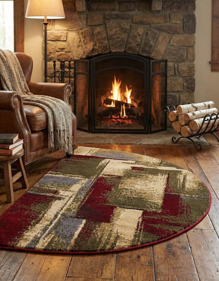 Detail image of 2' 7 x 4' Cafe Hearth Rug