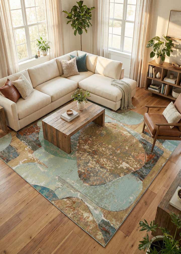 10' x 10' Easy-Clean Modern Indoor / Outdoor Square Rug