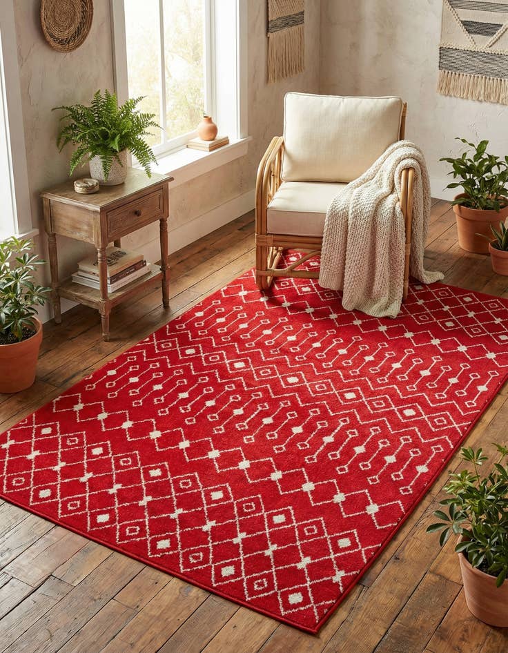 Detail image of 5' 3 x 8' Moroccan Trellis Rug