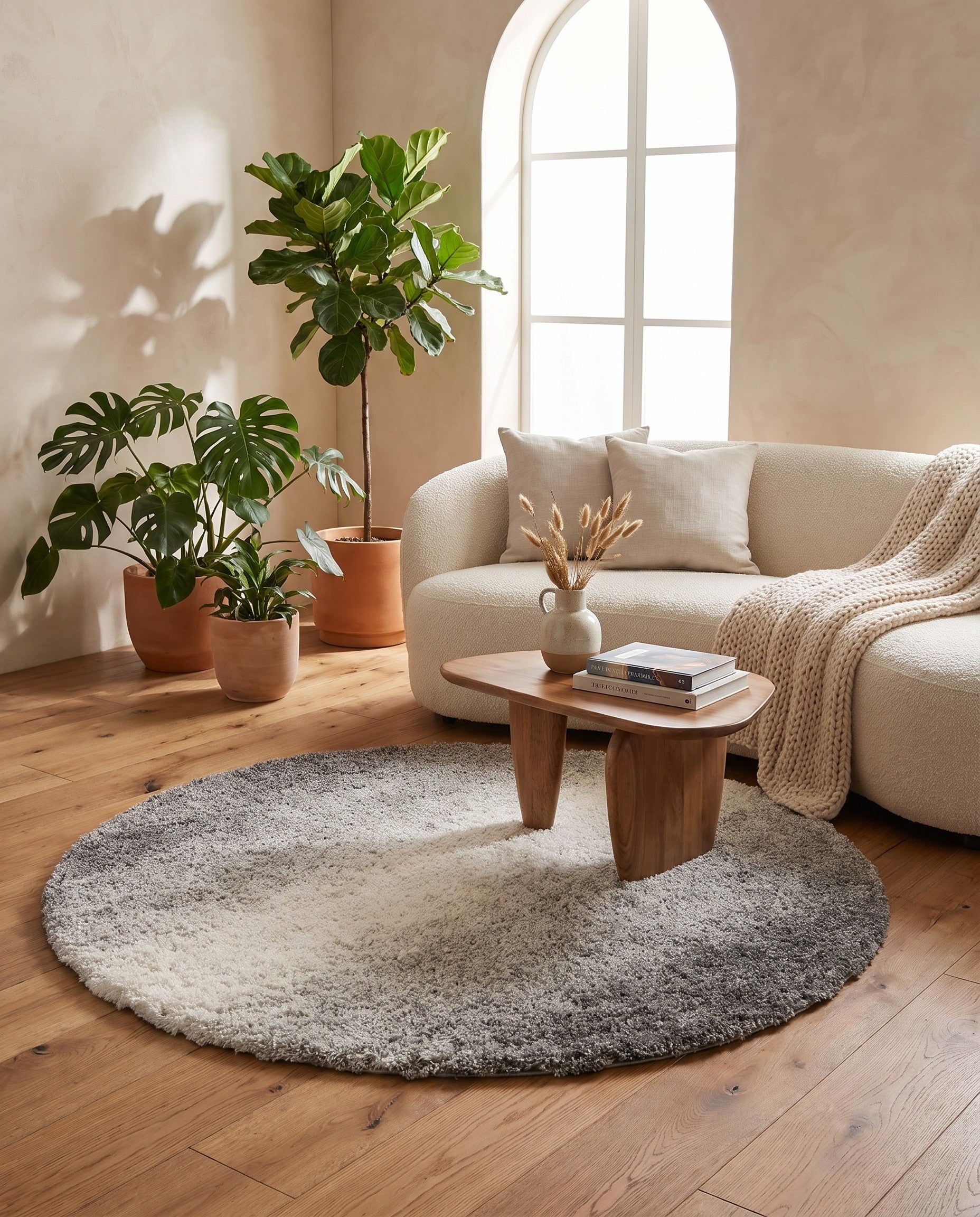 160cm x 160cm Soft Touch Shag Round Rug
