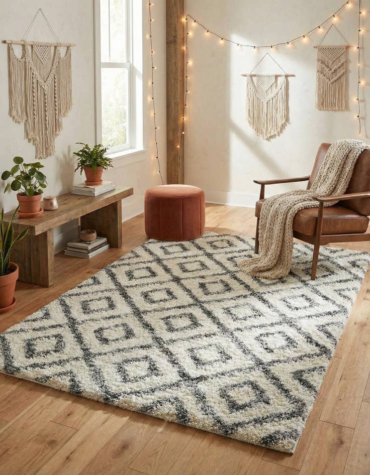 Detail image of 5' 4 x 7' 7 Athena Shag Rug