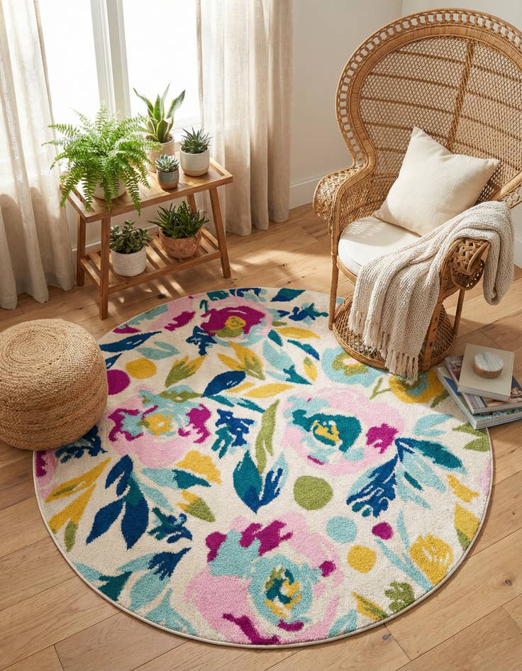 Detail image of 5' 3 x 5' 3 Bloom Round Rug