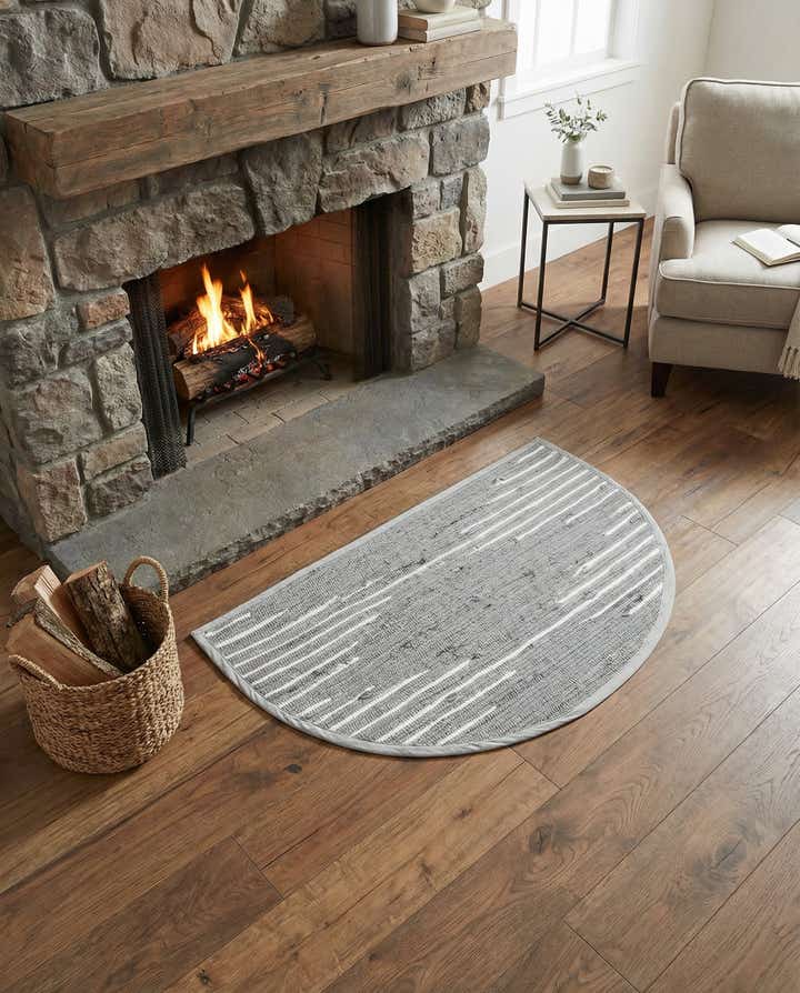 2' 2 x 3' 7 Hand Woven Chindi Cotton Hearth Rug