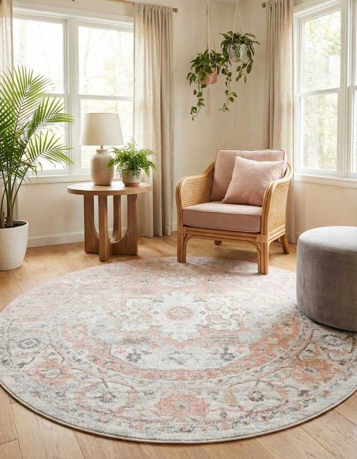 Detail image of 7' 10 x 7' 10 Madeline Vintage Round Rug