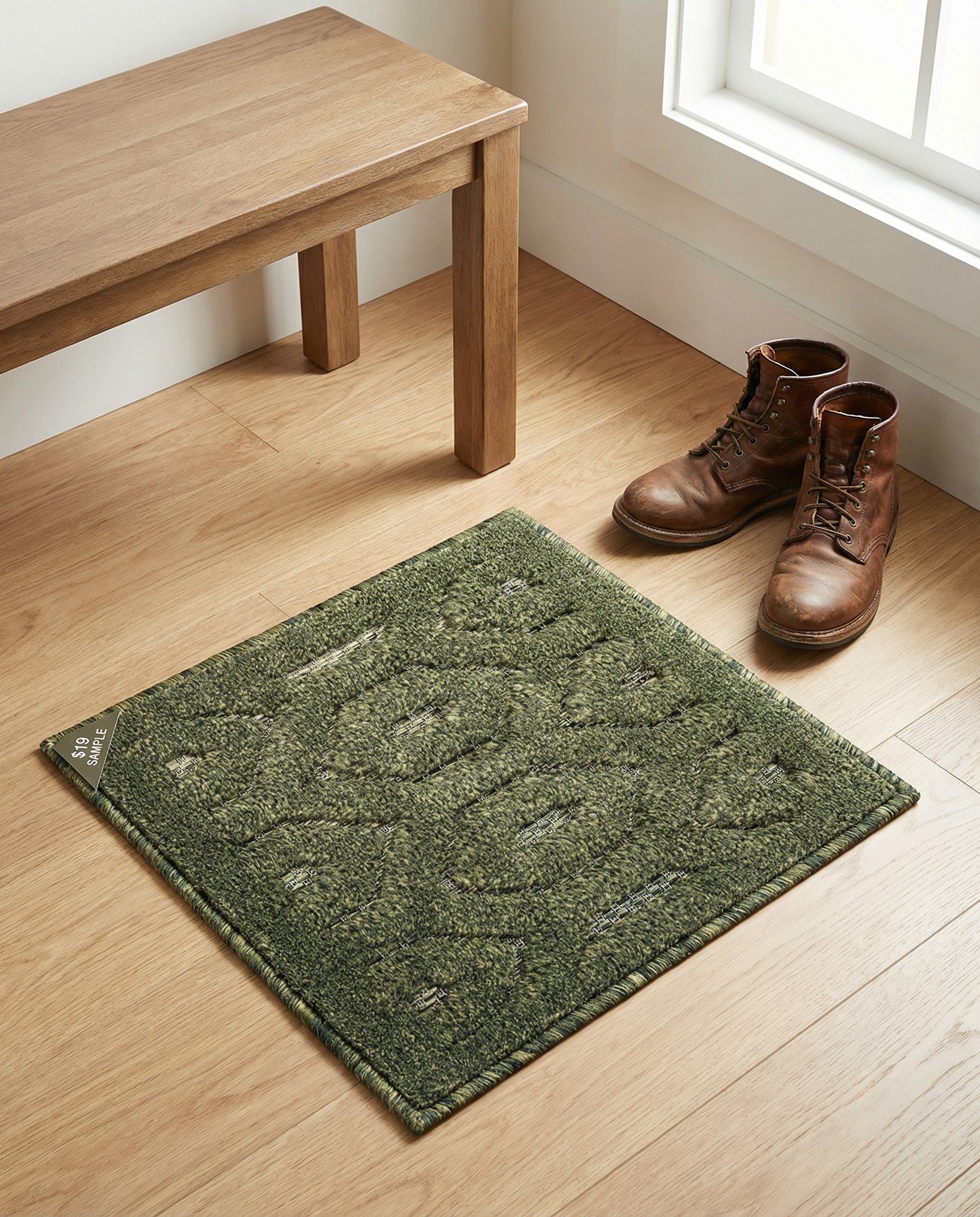 1' 4 x 1' 4 Easy-Clean Trellis Textured Indoor / Outdoor Sample Rug