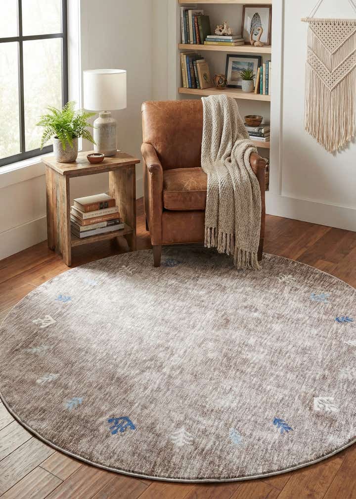 7' 10 x 7' 10 Gabbeh Round Rug
