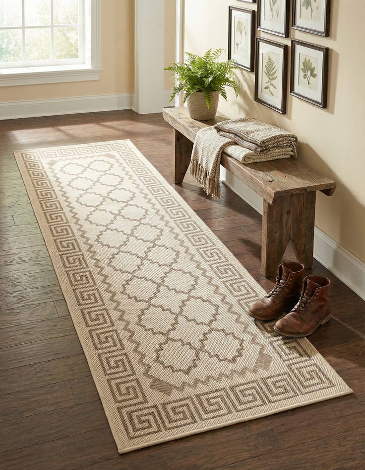 Detail image of 2' 2 x 6' Washable Lattice Indoor / Outdoor Runner Rug