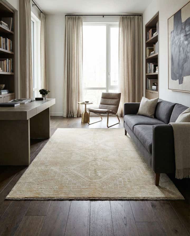 5' x 6' 7 Hand Knotted Oushak Wool Rug