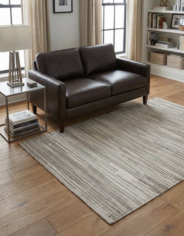 Detail image of 4' 2 x 6' 1 Cowhide Leather Rug