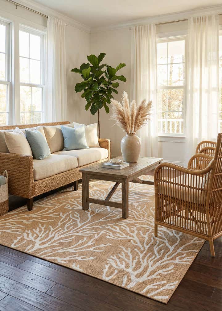 7' 10 x 10' Easy-Clean Coastal Indoor / Outdoor Rug