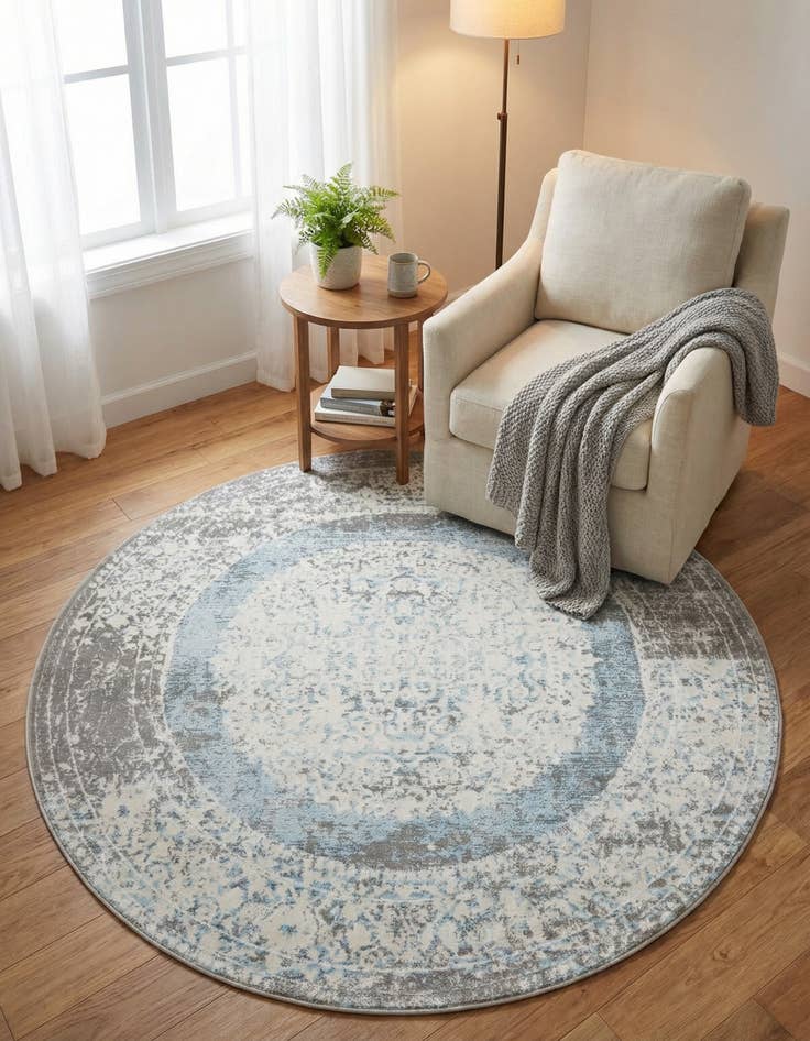Detail image of 4' x 4' Modern Classical Round Rug