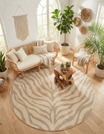 Ivory Contour Round Rug