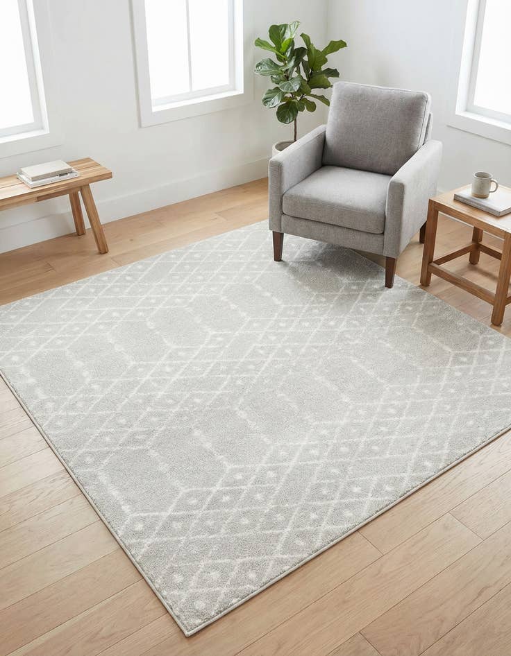 Detail image of  5' 3 x 5' 3 Paxon Trellis Square Rug