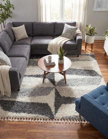 Gray Lagom Shag Square Rug