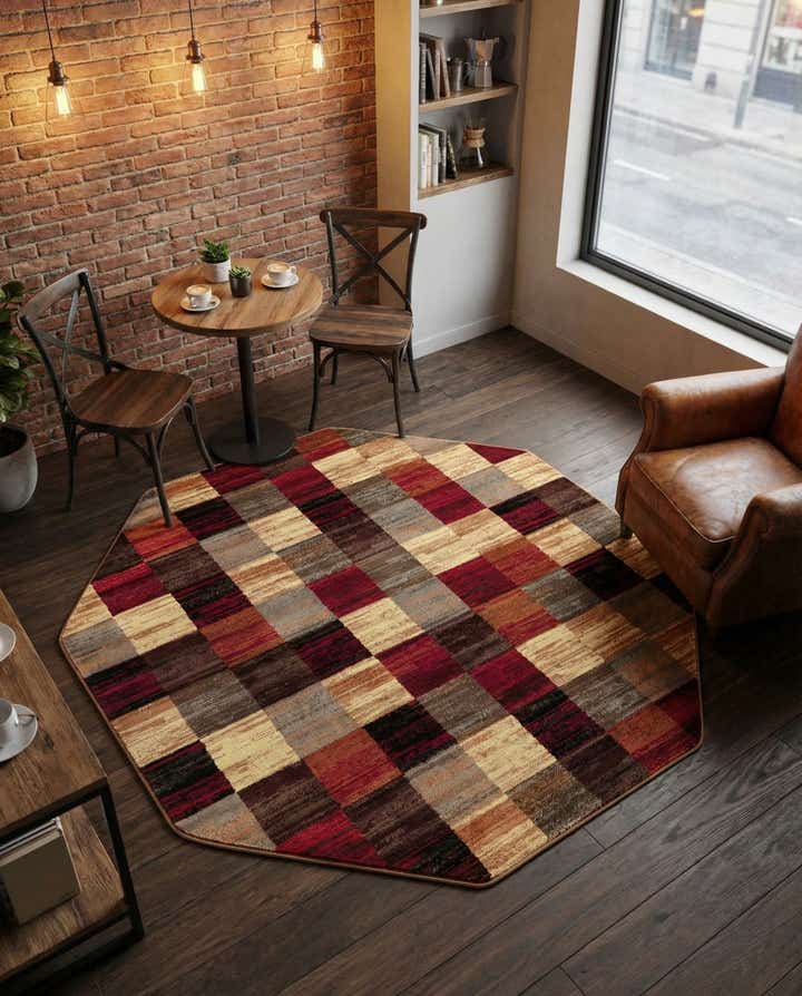 6' x 6' Coffee Shop Octagon Rug