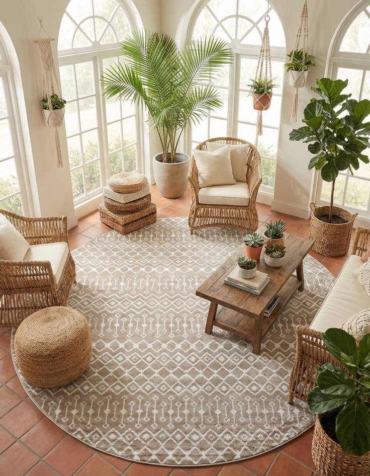 Detail image of 12' x 12' Kasbah Trellis Round Rug