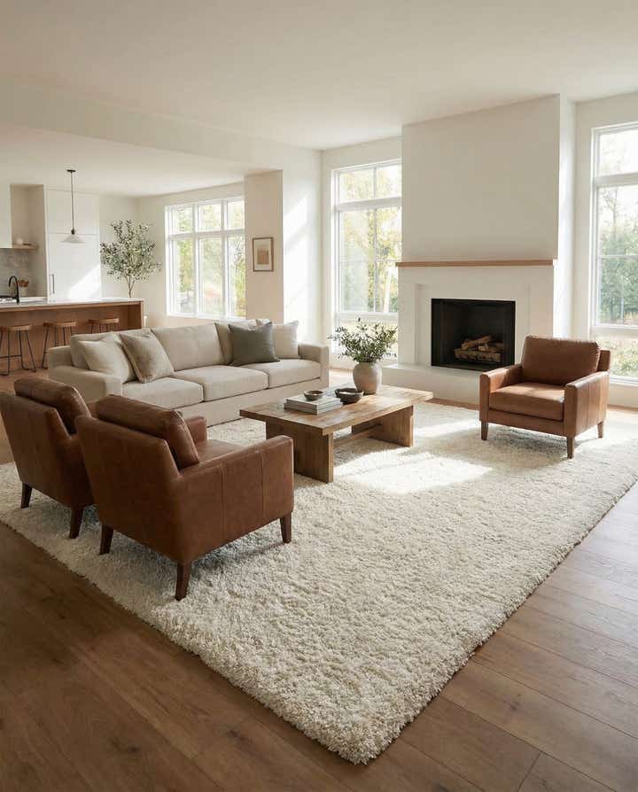 10' x 13' Solid Shag Rug