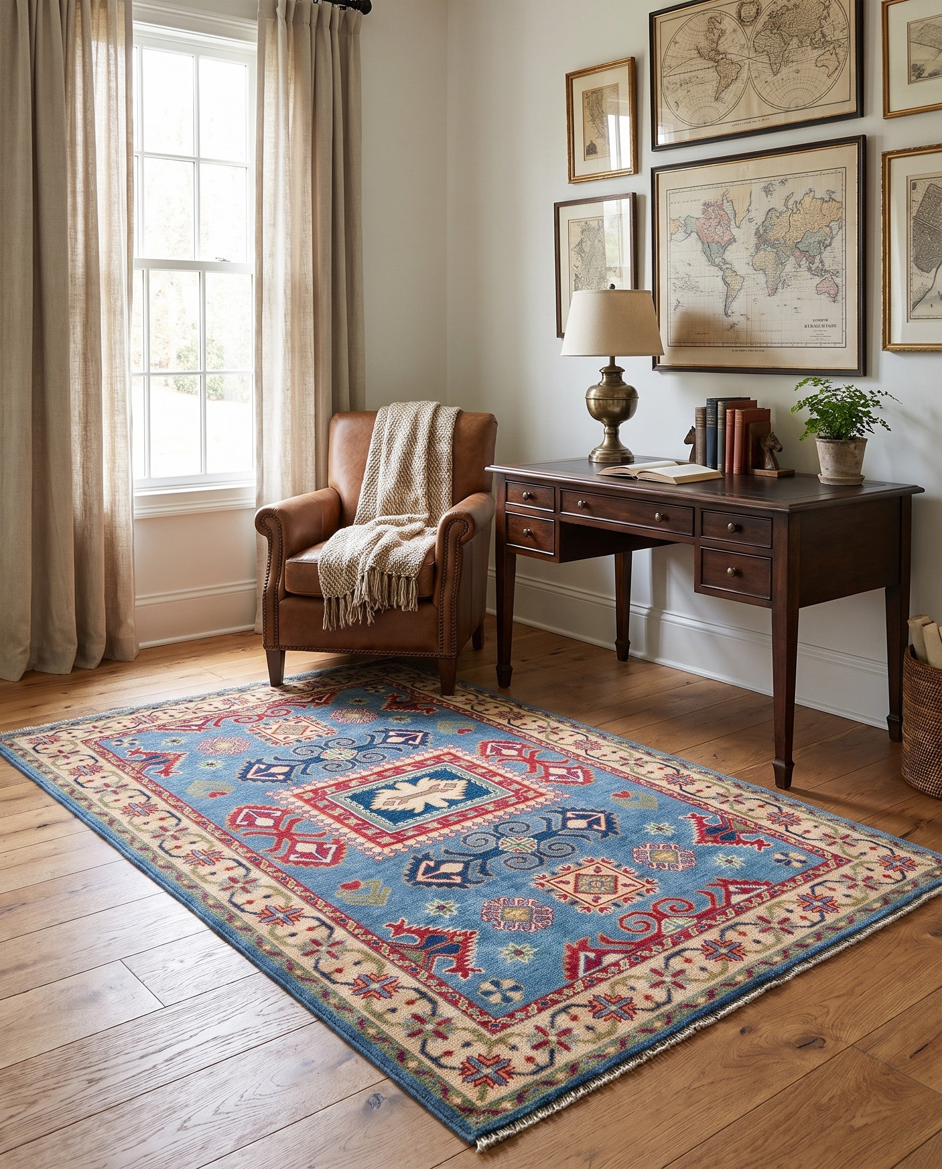3' 11 x 6' Hand Knotted Kazak Rug