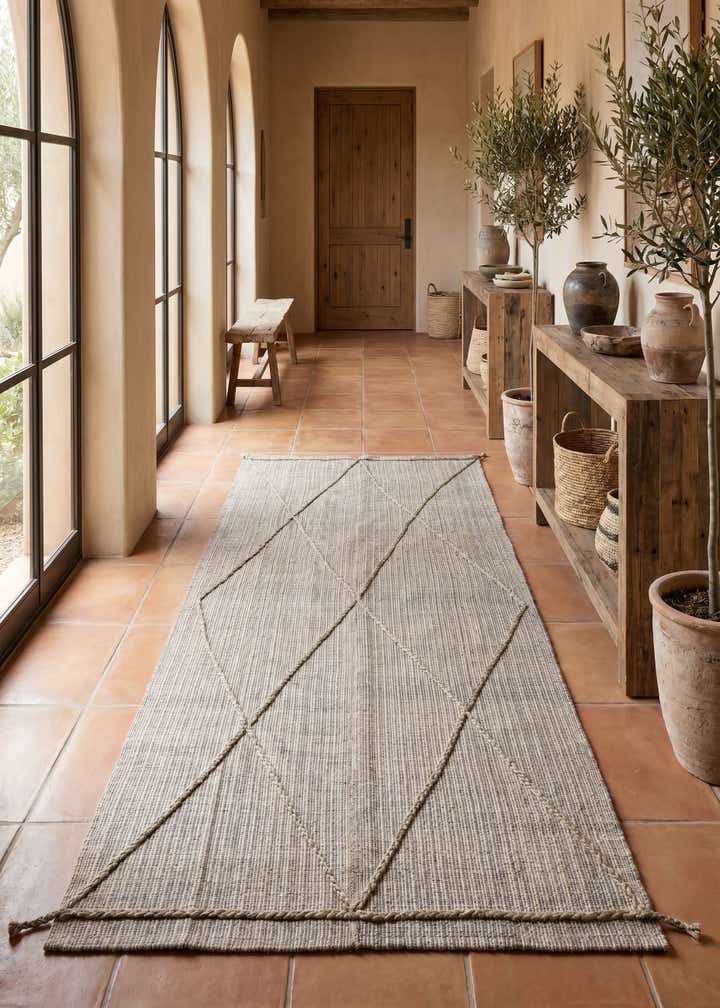 6' 1 x 12' 1 Hand Knotted Moroccan Wool Runner Rug