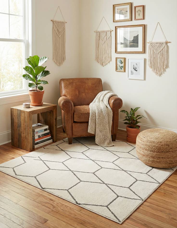 Detail image of 6' x 6' Trellis Frieze Square Rug