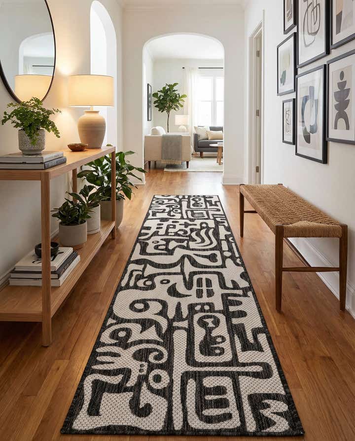 2' x 8' Easy-Clean Modern Indoor / Outdoor Runner Rug