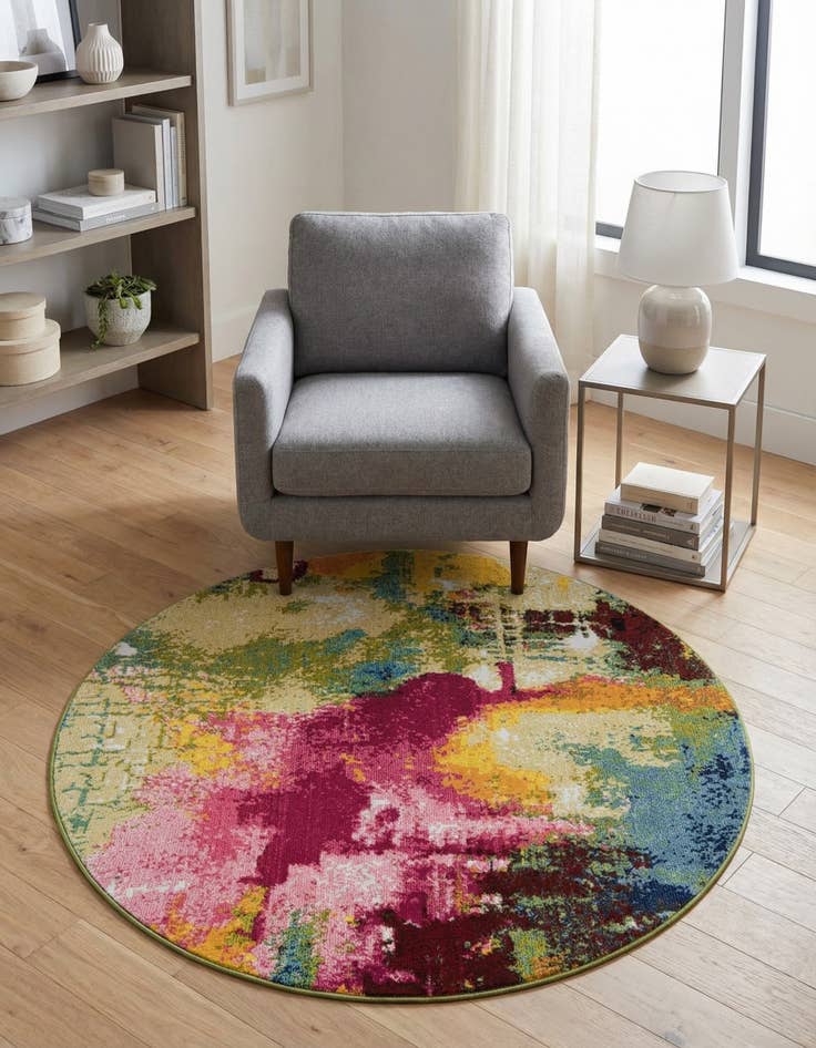 Detail image of 3' 3 x 3' 3  Washable Casablanca Round Rug