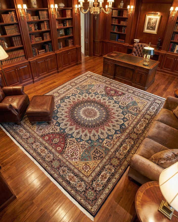 6' 8 x 8' 5 Hand Knotted Tabriz Persian Square Rug