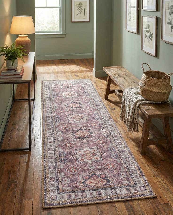 Detail image of 2' x 6' 1 Washable Timeless Runner Rug
