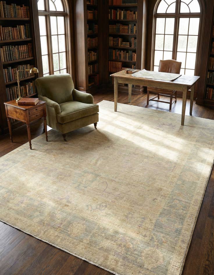 Detail image of 7' 8 x 10' Hand Knotted Oushak Wool Rug