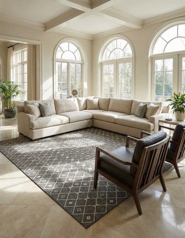 13' x 13' Easy-Clean Lattice Indoor / Outdoor Square Rug