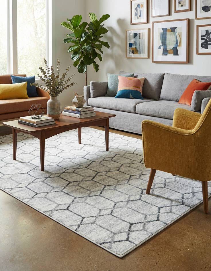 Detail image of 5' x 8' Lattice Trellis Rug