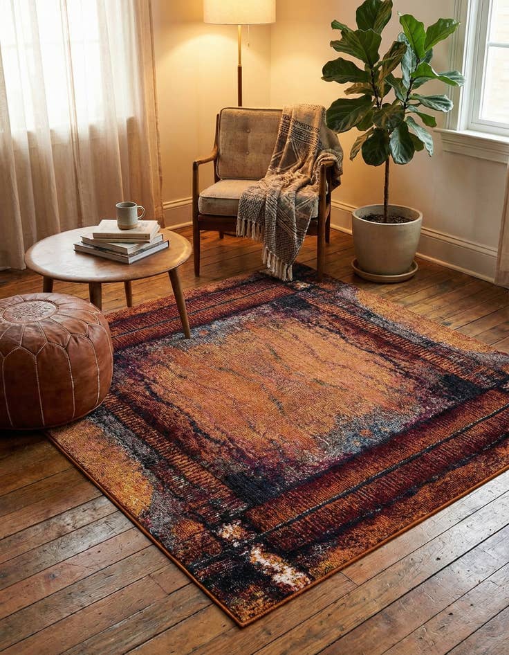 Detail image of 5' 3 x 5' 3  Washable Casablanca Square Rug