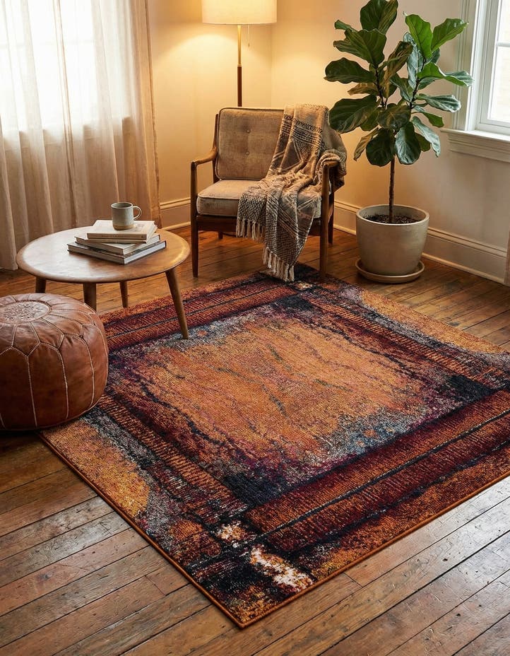 5' 3 x 5' 3 Washable Hyacinth Square Rug