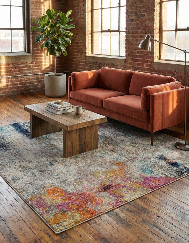 Detail image of 8' x 8' Washable Theia Square Rug