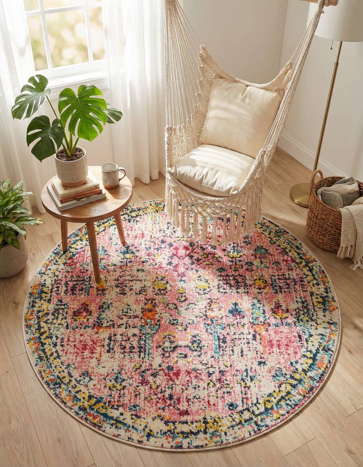 Detail image of 4' x 4' Washable El Paso Round Rug