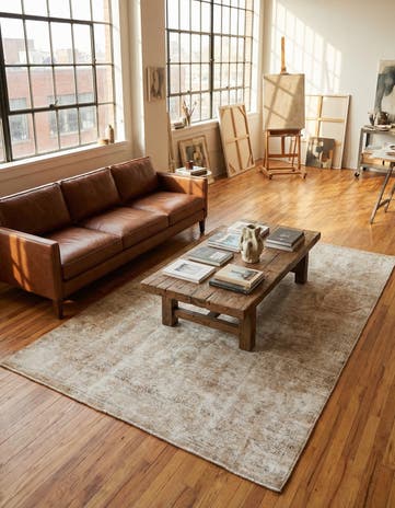 5' 3 x 8' 5 Hand Knotted Ultra Vintage Persian Wool Rug