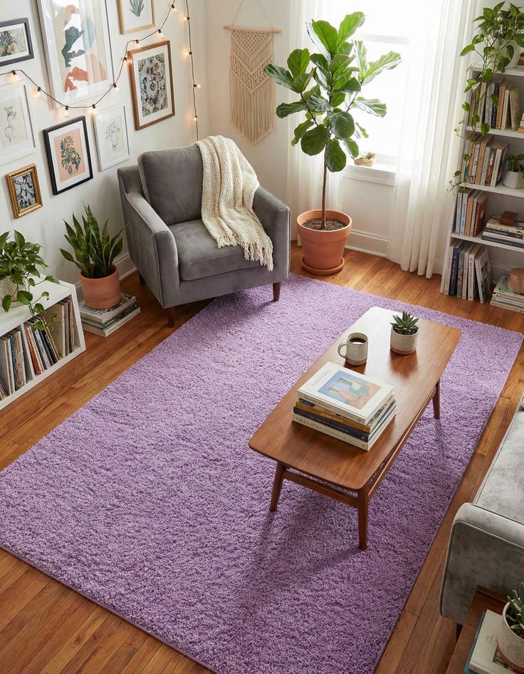 Detail image of 5' 3 x 8' Solid Shag Rug