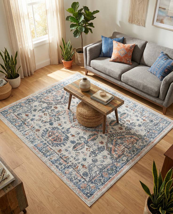 Detail image of 5' 3 x 5' 3 Kamala Washable Square Rug