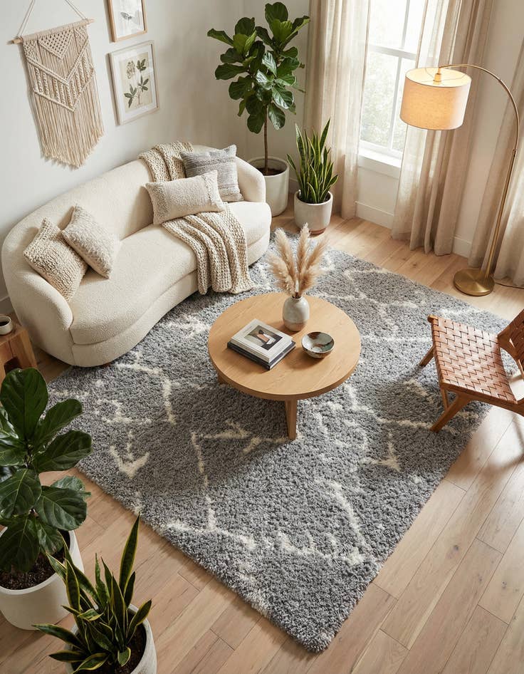 Detail image of 8' x 8' Infinity Shag Square Rug