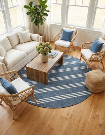 7' x 7' Easy-Clean Jill Zarin Indoor / Outdoor Round Rug