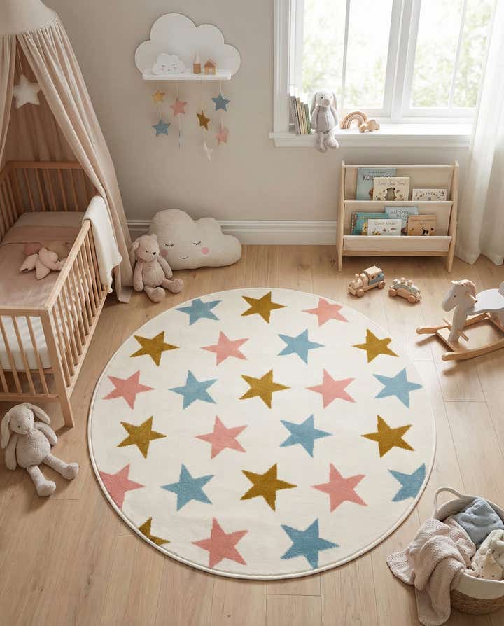 3' x 3' Whimsy Kids Round Rug