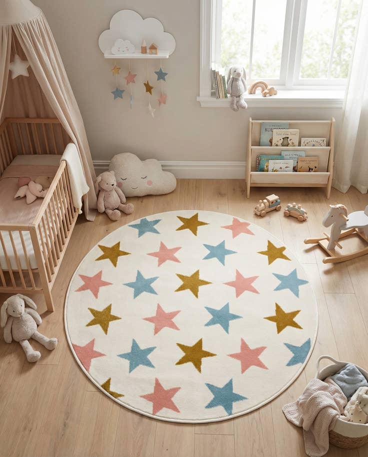 Detail image of 3' x 3' Whimsy Kids Round Rug