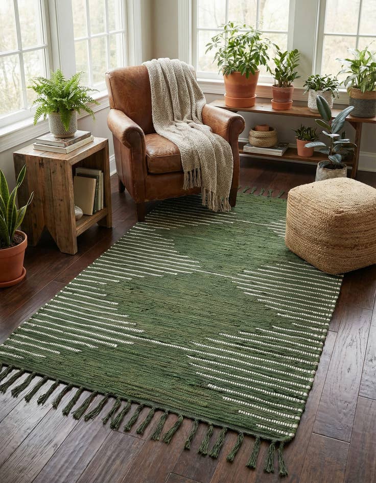 Detail image of  3' 3 x 5' 1  Hand Woven Chindi Cotton Rug