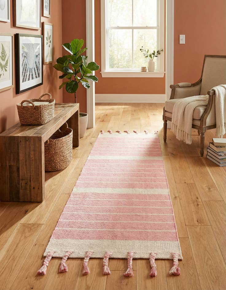 Detail image of 2' 2 x 6' 1 Hand Woven Chindi Cotton Runner Rug