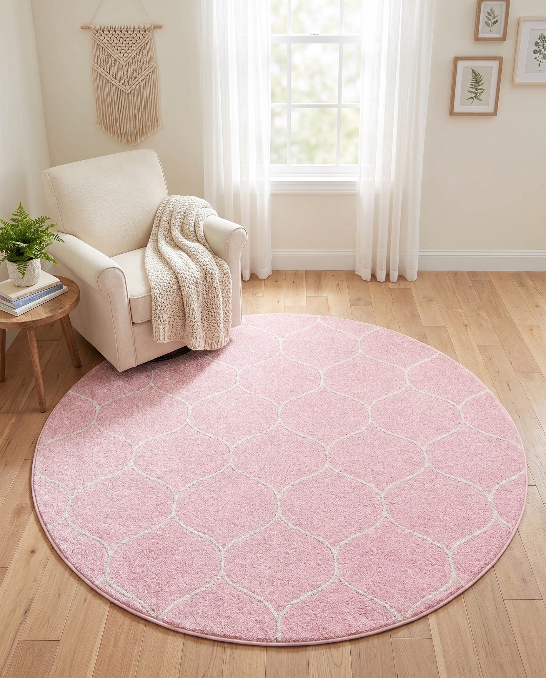 6' x 6' Trellis Frieze Round Rug