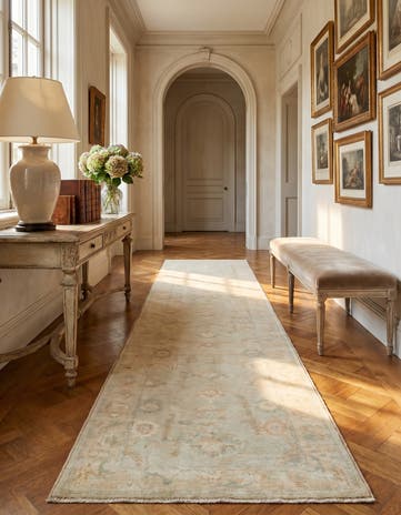 2' 10 x 11' 5 Hand Knotted Oushak Wool Runner Rug