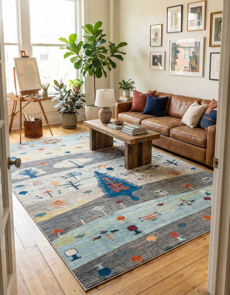 Detail image of 9' 10 x 14' Washable Vivid Rug