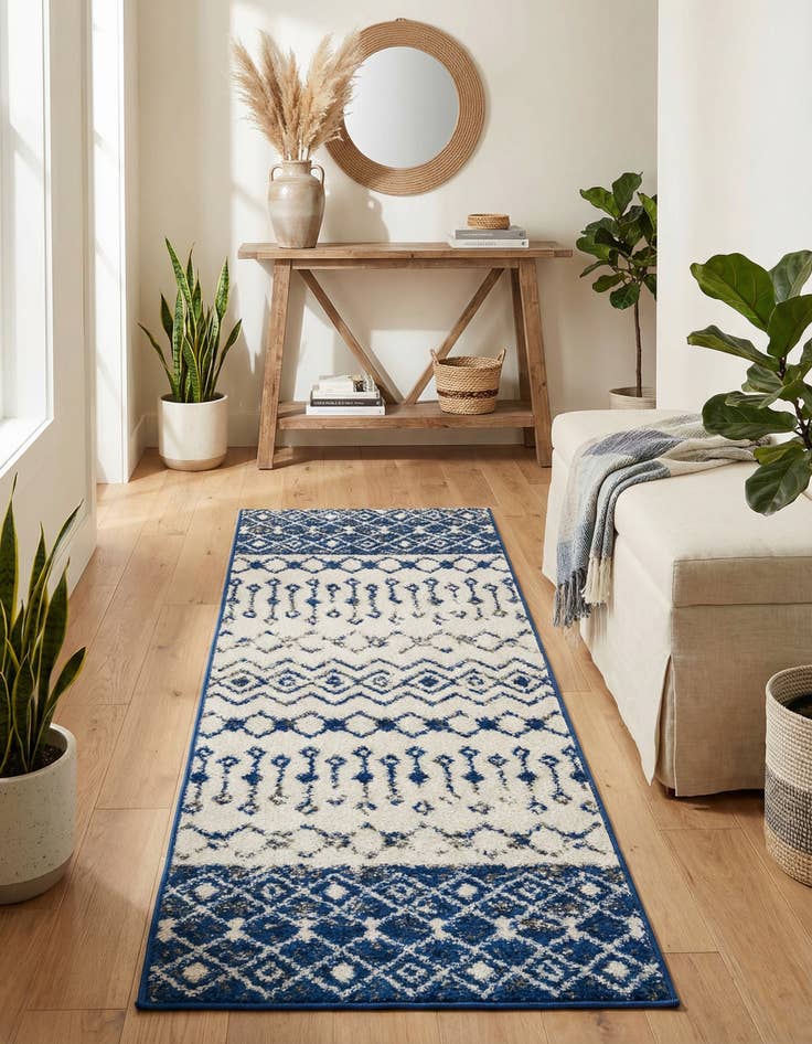 Detail image of 2' x 6' Moroccan Trellis Runner Rug