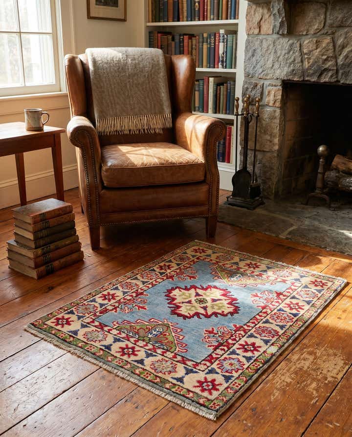 2' x 2' 11 Hand Knotted Kazak Rug
