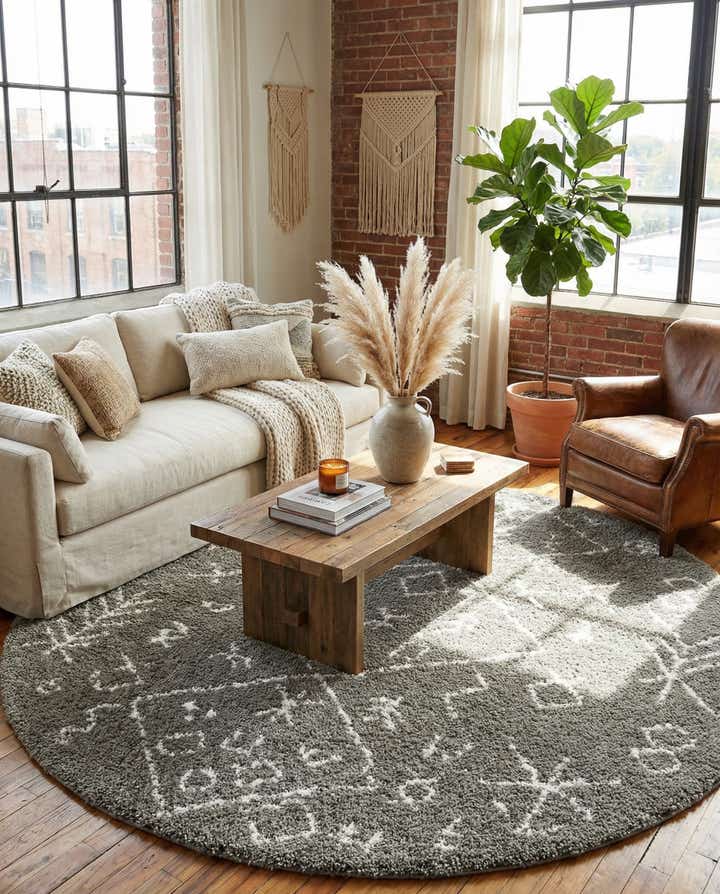 8' x 8' Moroccan Shag Round Rug